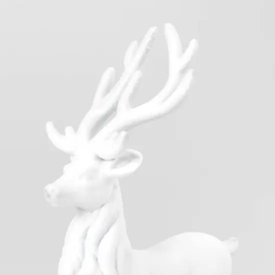 13.5" Christmas Flocked Standing Deer White - Wondershop&trade; image {2}