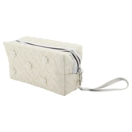 Unique Bargains Women's Portable Solid Color Faux Pearls Makeup Bag 1 Pc image {4}