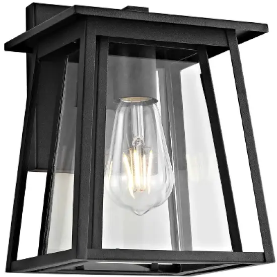 Stern Outdoor Wall Lantern - PLT4004 - Clear/Black - Safavieh image {1}