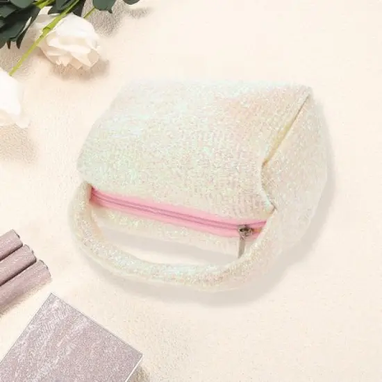 Unique Bargains Women's Sequined Travel Cosmetic Bag 1 Pc image {2}