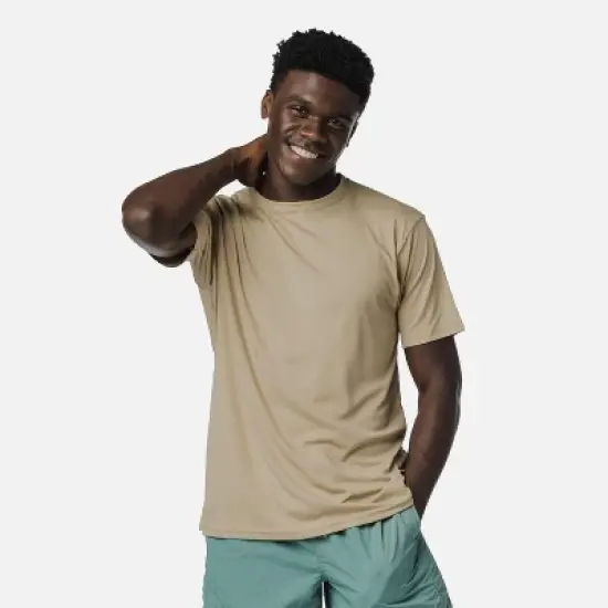 Vapor Apparel Men's UPF 50+ UV Sun Protection Solar Short Sleeve T-Shirt, Tan, Medium image {1}