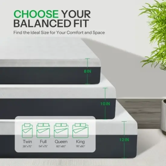 ZACHVO 8" King Mattress, Cooling Gel Memory Foam, Motion Isolation, Made in USA, Fiberglass Free, Medium Firm, CertiPUR-US, CY-8-K image {7}