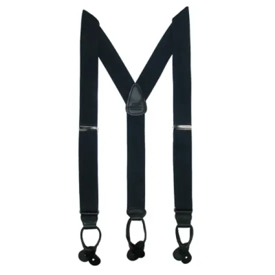 CTM Men's Big & Tall Elastic Button End Dress Suspenders with Silver Hardware image {3}