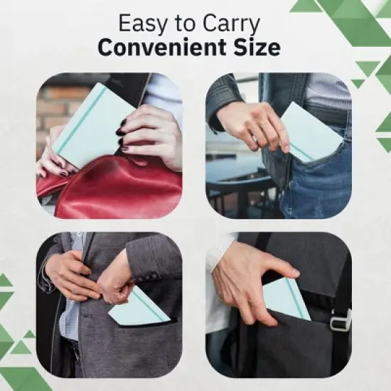 Paper Junkie A6 Pocket Size Mini Notebooks with Hardcover -124 pages (3.7" x 5.7") with Inner Pocket (Light Blue, 3 Pack) image {1}