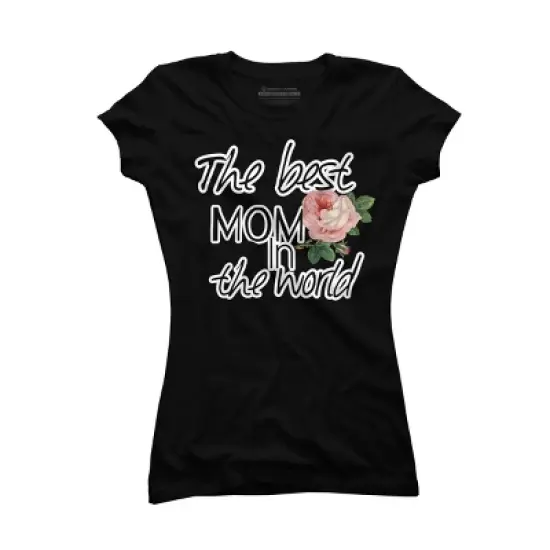 Junior's Design By Humans Mother's Day Best Mom in the World By bambino T-Shirt image {2}