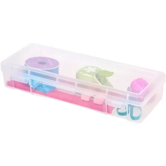IRIS USA Plastic Small Storage Containers with Latching Lid for Pencil Box, Lego, Crayon, Stackable image {8}