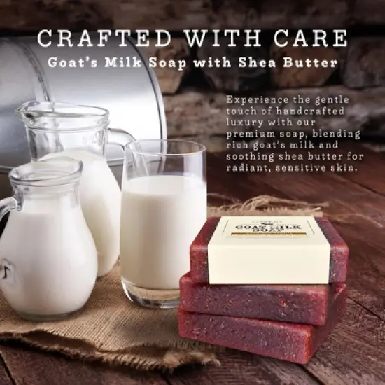 Lovery Handmade Goat Milk Soap Made in USA with Organic Shea Butter - Moroccan Vanilla Scent - Goats Milk Soap Bar, 3 Pack image {2}