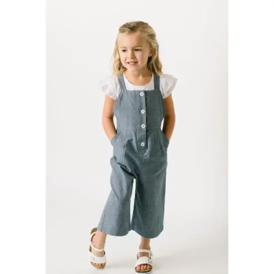 Hope & Henry Girls' Button Front Overall, Infant image {2}