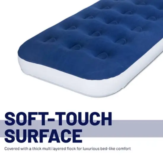 Continental Sleep 9" Air Mattress with Comfort Coil Technology and High Capacity Pump, Good for Camping, Home and Portable Travel, Blue, image {3}