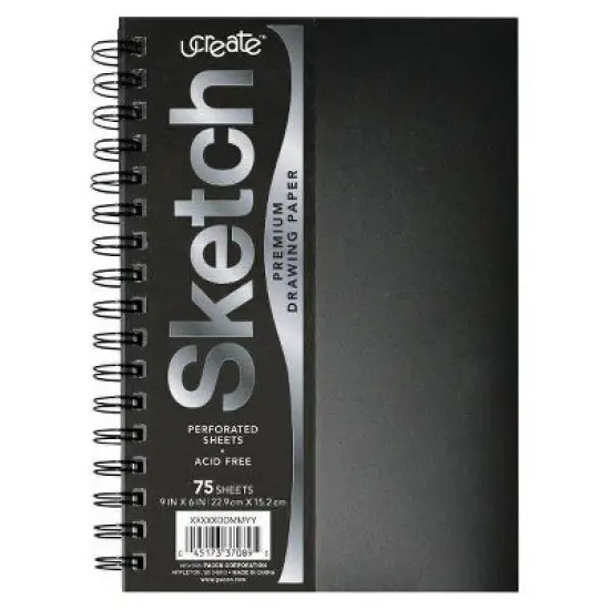 9x6 UCreate Sketch Drawing Paper: Twin-Wire Binding, Flexible Cover, 75 Pages, Acid-Free, Blank Notebook for All Ages image {3}