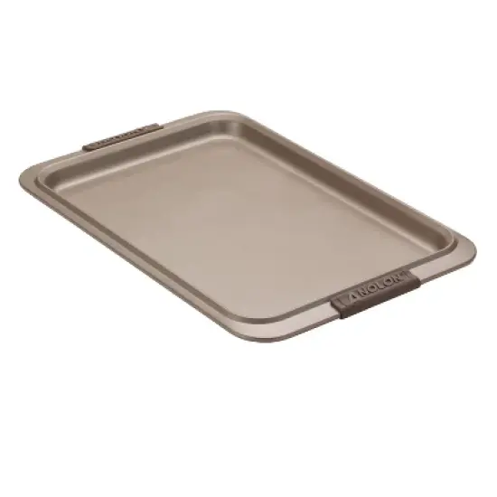 Anolon Advanced Bronze Bakeware 11" x 17" Nonstick Cookie Sheet with Silicone Grips: Even-Heating, Soft-Grip Handle image {7}
