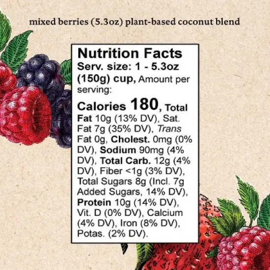 Siggi's Mixed Berries Plant-Based Coconut Blend Yogurt Alternative - 5.3oz image {4}