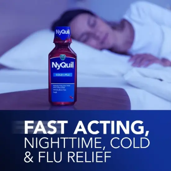 Vicks NyQuil Cold & Flu Medicine Liquid - Cherry - 12 fl oz image {2}