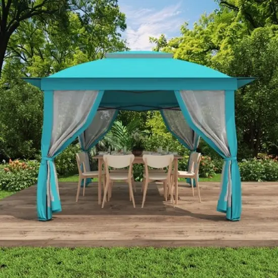 YARDSIGHT 11x11 Ft Pop Up Gazebo with Mosquito Netting, Portable Outdoor Canopy Tent for Patio, Garden, Backyard & Events image {15}