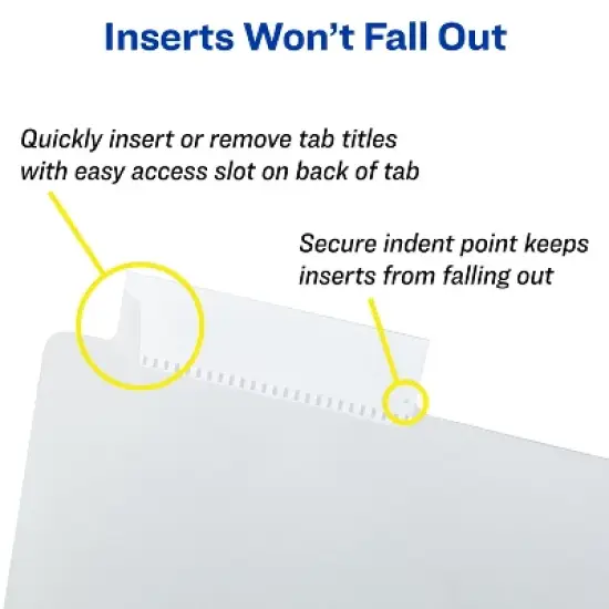 Avery Big Tab Insertable Extra Wide Dividers for 3 Ring Binders, 8-Tab Sets, Clear Tabs, 6 Sets (21940) image {2}