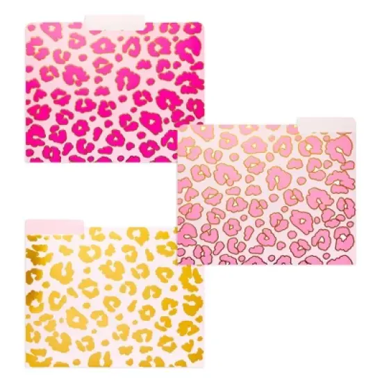 Paper Junkie 12 Pack Pink Leopard Decorative File Folders, Cute Office Supplies, Letter Size with 1/3 Cut Tab for Women, 11.5x9.5" image {3}