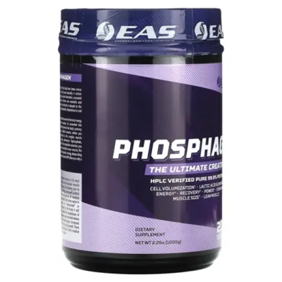 EAS Phosphagen Ultimate Creatine Powder | Power, Strength, Muscle Size, & Cell Volumization | Pure 99.9% Potency | 200 Servings (Unflavored) image {3}