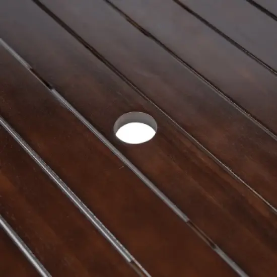 Whisen 7-Piece Wooden Patio Dining Set & Outdoor Dining Table and Chair Set with Removable Cushions and Built-in Umbrellla Hole image {11}