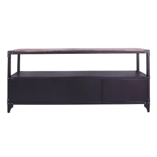 70" Flash Meadow Storage TV Stand for TVs up to 75" Sand Black/Dark Walnut - HOMES: Inside + Out image {3}
