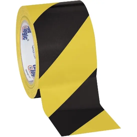 Tape Logic Striped Vinyl Tape 7.0 Mil 3" x 36 yds. Black/Yellow 3/Case T93363PKBY image {1}