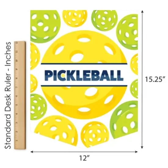 Big Dot of Happiness Let's Rally - Pickleball - Outdoor Home Decorations - Double-Sided Birthday or Retirement Party Garden Flag - 12 x 15.25 inches image {4}