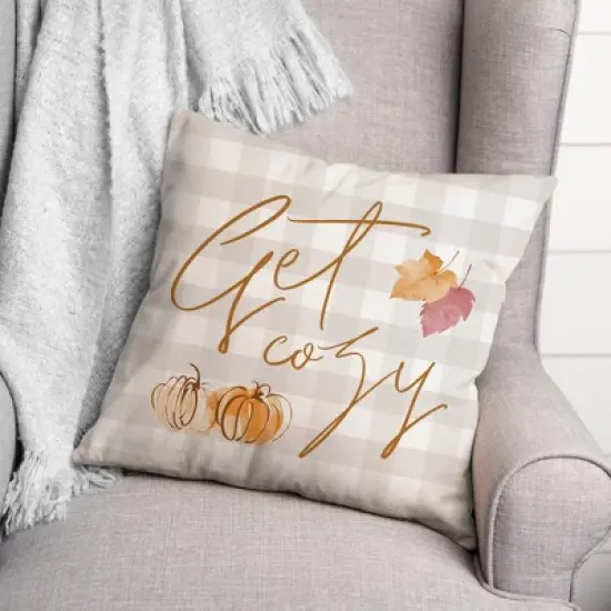 Creative Products Get Cozy Check 18 x 18 Indoor / Outdoor Pillow image {2}