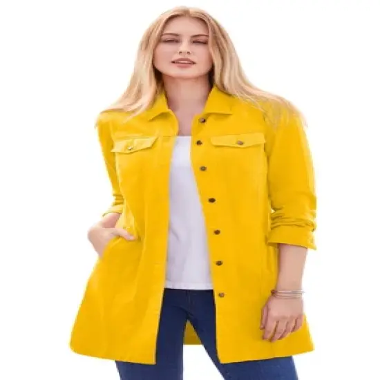 Jessica London Women&rsquo;s Plus Size Long Denim Jacket image {20}