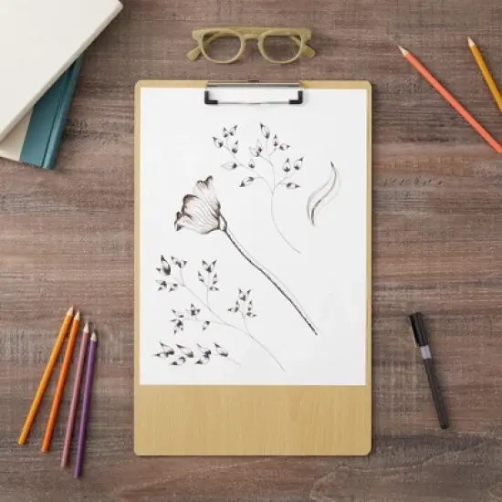 Juvale Extra Large 11x17 Clipboard with Low-Profile Clip, Wooden Vertical Clip Board image {3}