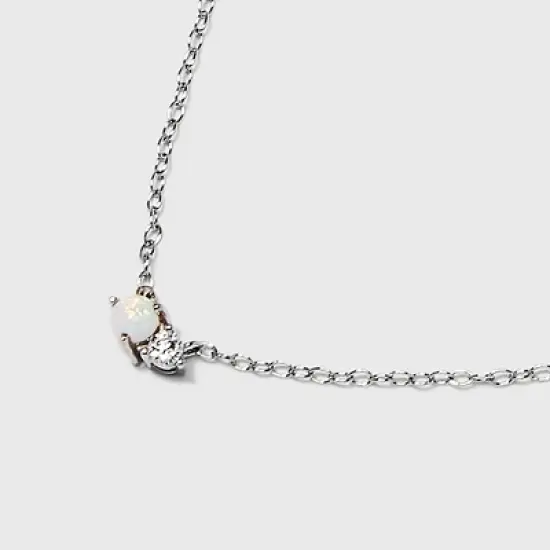 Sterling Silver Cubic Zirconia Pendant Necklace - A New Day&trade; Silver image {3}