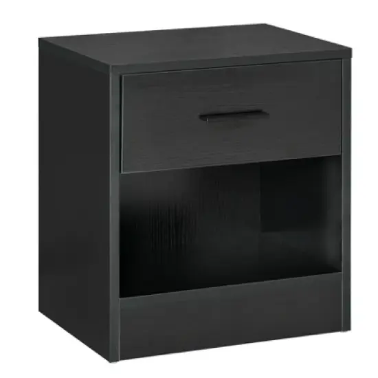 HOMCOM Modern Nightstand, Accent End Table with Drawer and Storage Shelf, Sofa Side Table for Living Room or Bedroom image {6}