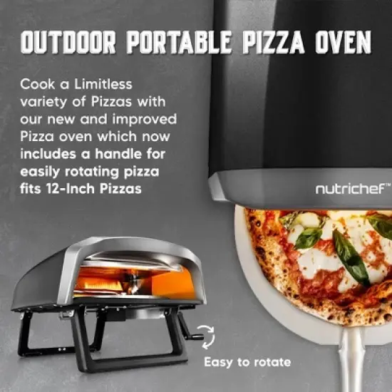 NutriChef 360&deg; Portable Oven with Rotating Pizza Stone - Black image {1}