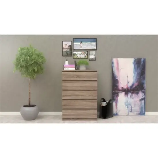 Wood Scottsdale 5 Drawer Chest in Truffle Gray-Tvilum image {9}
