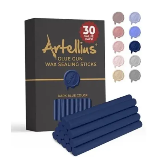 Artellius Premium Sealing Wax Sticks (Bulk 30 Pack) Wax Seal Glue Gun Sticks, Envelope Seal Wax for Stamp Seals image {7}