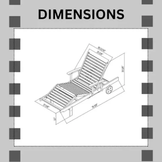 Amazonia Fiji Eucalyptus Wood Outdoor Patio Chaise Lounge Brown: All-Weather, UV-Resistant image {6}
