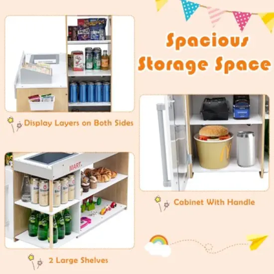 Costway Grocery Store Playset Pretend Play Supermarket Shopping Set with Shopping Cart image {5}