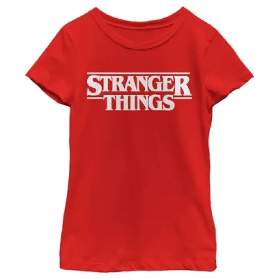 Girl's Stranger Things White Logo T-Shirt image {4}