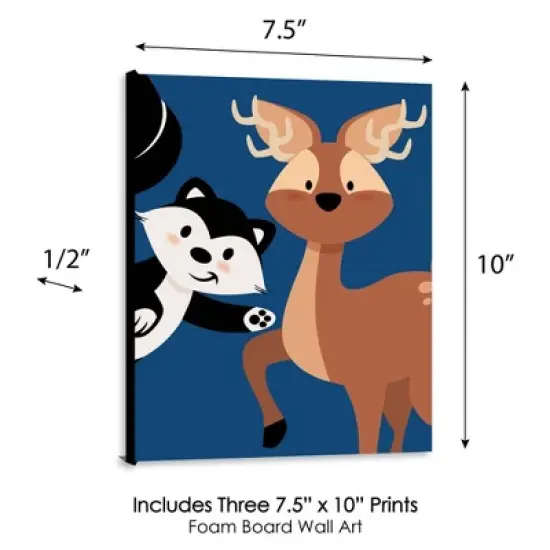 Big Dot of Happiness Stay Wild - Forest Animals - Boy Woodland Nursery Wall Art and Kids Room Decor - Gift Ideas - 7.5 x 10 inches - Set of 3 Prints image {3}