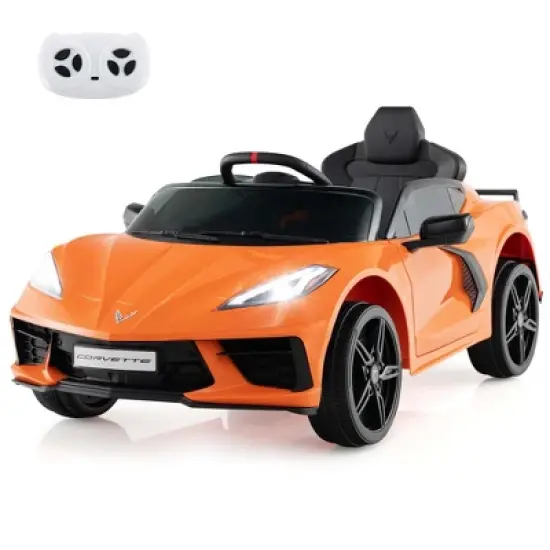 Costway 12V Electric Kids Ride On Car with Remote Control Wireless Connection Lights Orange/Pink/Red/White image {10}