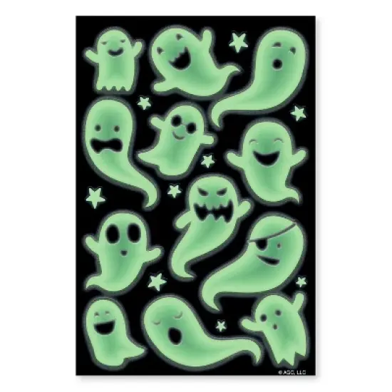 42ct Halloween Glow in the Dark Stickers Ghost image {4}