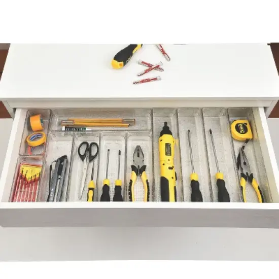 Trio Home Draw Organizers, Storage Bins for Makeup, Bedroom, Kitchen Gadgets Utensils and Office, Bathroom and Vanity Drawer Organizer Trays image {6}