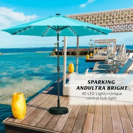 Ainfox 10ft Patio Umbrella  With 40 Led Lights image {2}