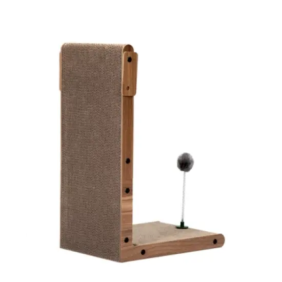 DSVIMOY Indoor Cat Scratching Board for Small to Large Cat, Cat Scratcher, Cat Scratching Pad with Bell and Built-in Toy, 15.75"*11.1"*23.62" image {1}