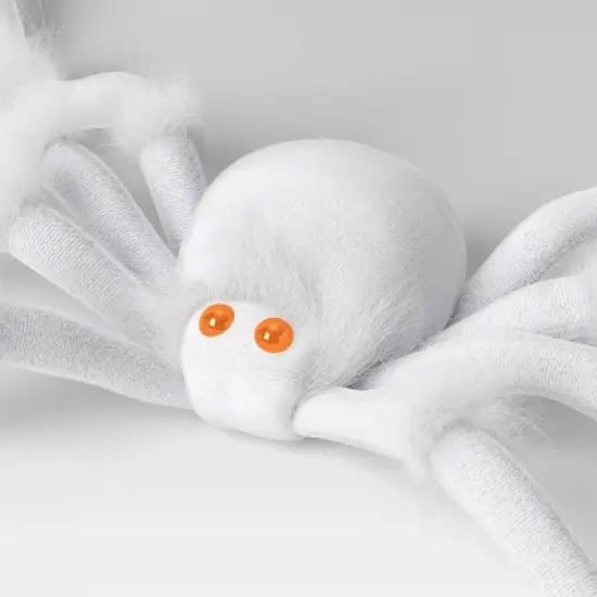 20" Plush White Glow Under Black Light Spider Halloween Decorative Prop - Hyde and EEK! Boutique&trade; image {2}
