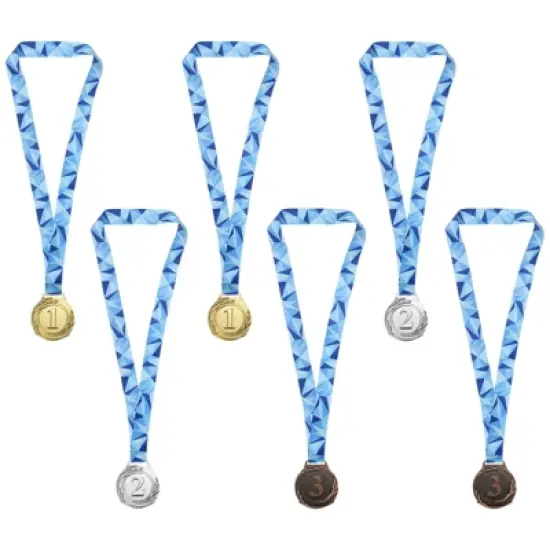 Unique Bargains Zinc Alloy Corrosion-Resistant Oxidation-Resistant Durable Award Medals Gold Silver Bronze 6 Pcs image {6}