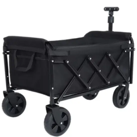 Whisen Lightweight Folding Utility Wagon Cart with Dual-Layer Expandable Storage, 360&deg;Swivel Wheels image {2}