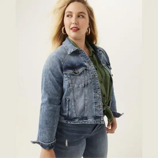 Molly & Isadora Women's Medium Wash Denim Jacket image {3}