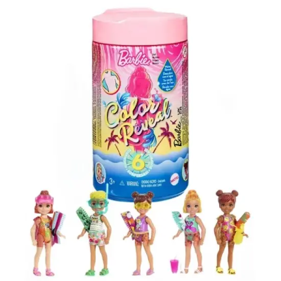 Barbie - Chelsea Color Reveal ! Color Changing Kids - Beach Go'er Doll with 6 Surprise Accessories  image {7}