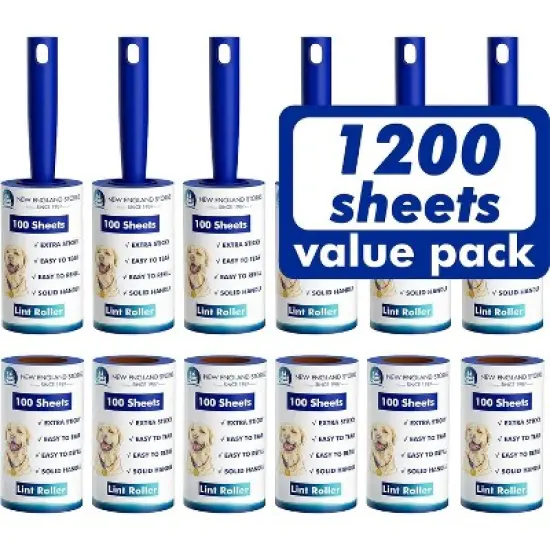 12 PCs Lint Roller Set - 1200 sheets(6 Rollers + 6 Refill) image {4}