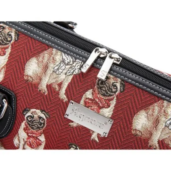 Signare USA Pug Dog Red Travel Bag image {9}