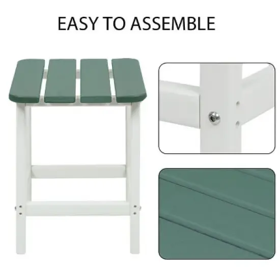 Aoodor Adirondack Square Outdoor Side Table 19-Inch image {1}